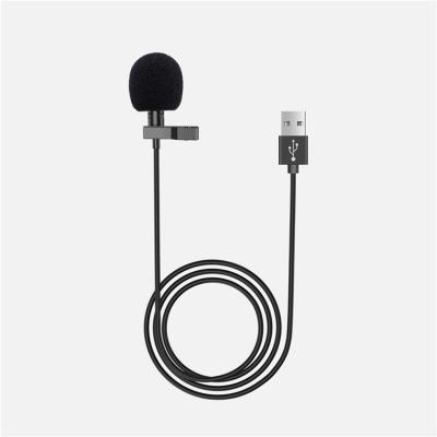 China Portable Detachable External Lapel Lavalier Lapel Microphones MIC USB Lavalier Microphone Mini Microphone 1.5m For Laptop Recording Chat for sale