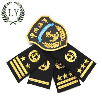 China Lightweight High Quality Custom Embroidered Military Shoulder Epaulets For Clothing for sale