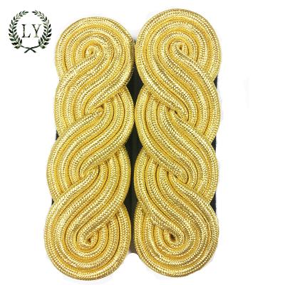 China Lightweight Custom Military Navy Gold Rope Bullion Wire Uniform Shoulder Board for sale