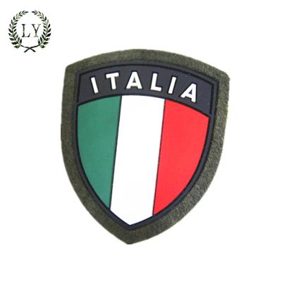 China Factory Wholesale Custom 3D Rubber Military Italy PVC Patches for sale