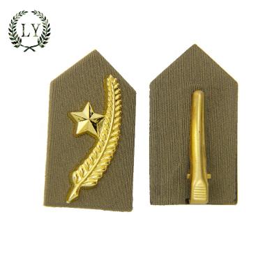 China Custom Army 3D Gold 3D Collar Military Plastic Badge For Military Officer Uniform for sale