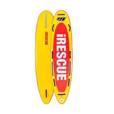 China DropStitch Fabric + PVC+ EVA Inflatable Rescue Paddle Board Customized Color Rescue Surfboard With Pump for sale