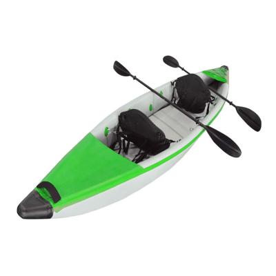 China DropStitch Fabric + PVC Cheap High Quality Custom Folding Canoe Full Pierced Inflatable Fishing Kayak for sale