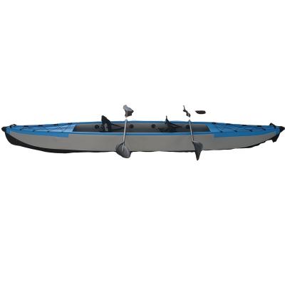 China DropStitch fabric + PVC material 2 person lightweight dropstitch PVC inflatable kayak for sale