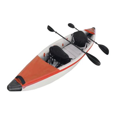 China DropStitch Fabric + Chinese Factory Wholesale PVC Polyester PVC Polyester Inflatable Kayak 2 Person Boat for sale