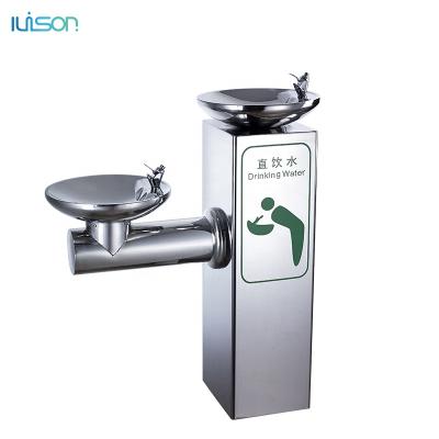 China Stainless Steel Water Prices Water Dispenser Double Basin Cooler Outdoor Drinking Station Bubler For Park Or School for sale