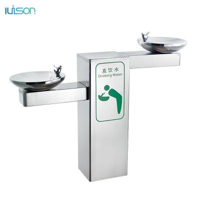 China Double Basin Lice Outdoor Public Water Dispenser Stainless Steel Direct Water Fountain For Drinking for sale