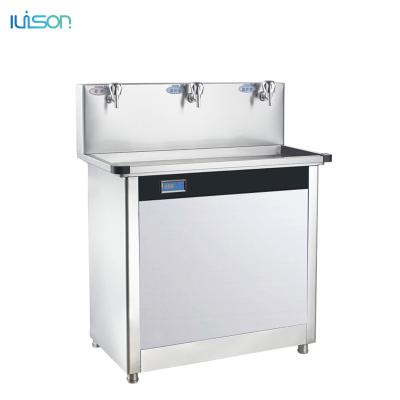 China Hot Cold Normal Hotel Stainless Steel Water Cooler 3 Tap Cold Water Dispenser for sale