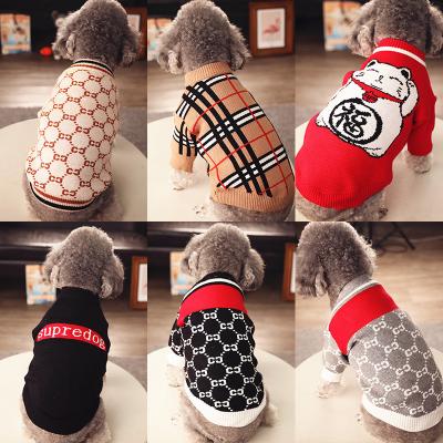 China Fashion Brand Stocked Dog Sweater Knitted Puppy Cat Dog Warm Winter Clothes for sale