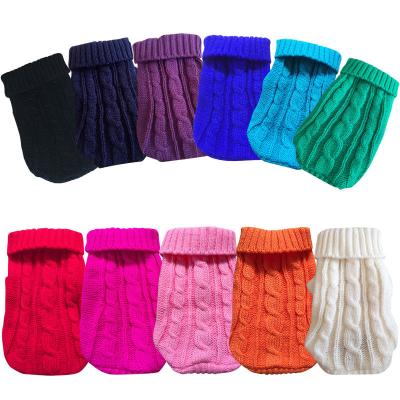 China Stocked Warm Dog Cat Sweater Clothing Winter Turtleneck Knitted Pet Puppy Clothes Costume For Small Dogs Cats Chihuahua Gear Vest for sale