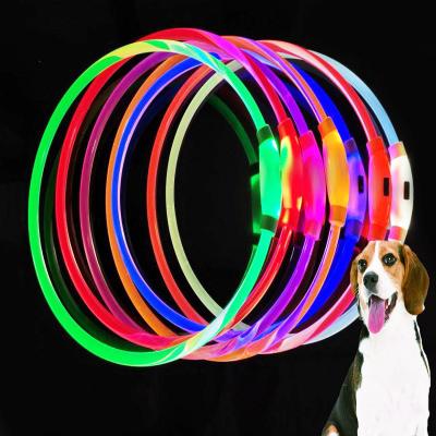 China Light Up USB Rechargeable Lightweight Luminous Collar Manufacturers Customs TPU Lead Dog Collar for sale