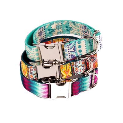 China Popular Luxury Designer Stocked Custom Dog Collar Printed Custom Dog Collar Pattern Manufacturer for sale