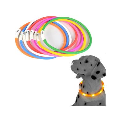 China New Rechargeable LED Flashing Light Dog Leash Manufacturer Pet Supplies Manufacturer Luminous Pet Collar Lights for sale