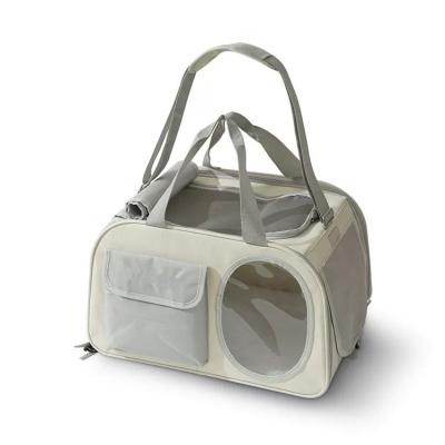 China Sustainable Portable Pet Carrier Travel Messenger Breathable Small Pet Shoulder Bag for Dogs and Cats for sale