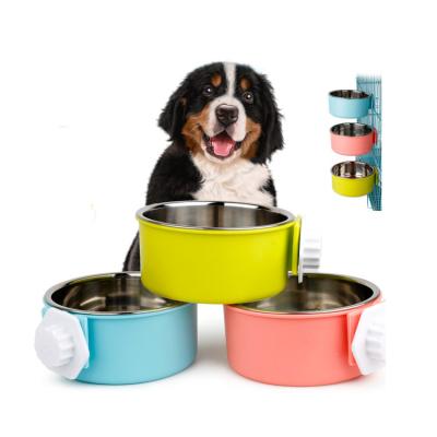 China Latest Sustainable Wholesale Pet Cage Stainless Steel Hanging Pet Bowls for sale