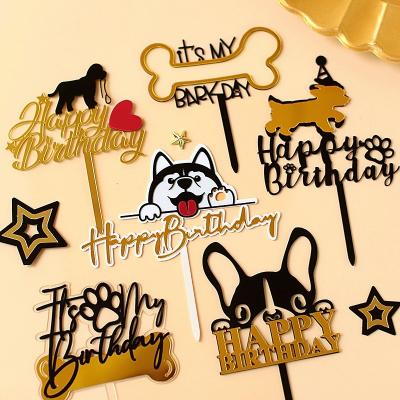 China Hot Selling Dog Acrylic Cat Cake Topper, Dog Birthday Birthday Theme Picks For Pet Party Decorations Supplies for sale