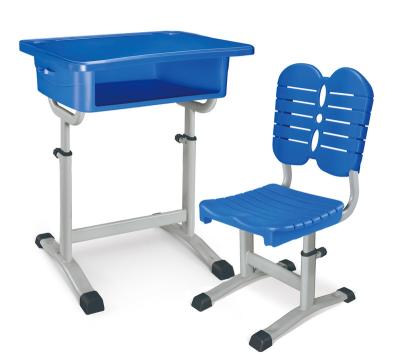 China 2021 New Model Eco-freindly New Model High Quality Single Button Adjustment School Plastic Environmental Desk And Chair for sale