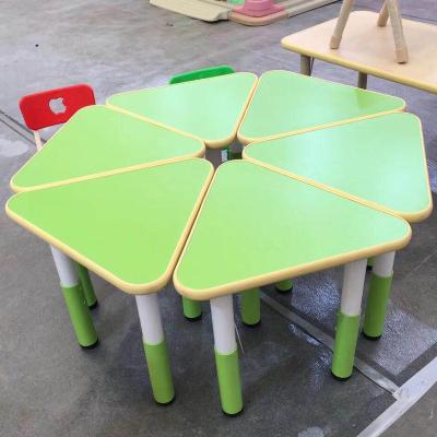 China High quality modern cheap kindergarten plastic nursery desk and adjustable chair activity table and chair for sale