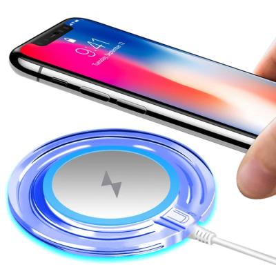 China Mobile Phone Q3 Round Or Square Crystal Android And Ios Best Promotional Gift Phone Wireless Charger for sale