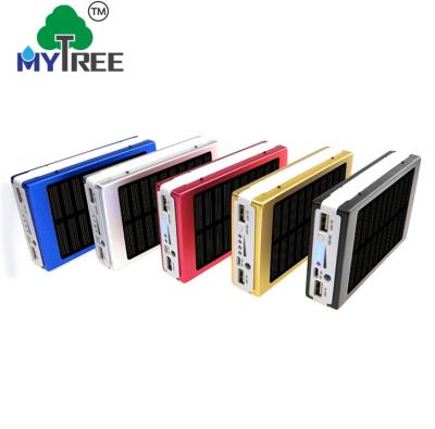 China Mytree Panel 10000mah Charger 12v Mini Cell Slim Charged Portable Solar Power Fast Charging Waterproof Bank With Led Lights for sale