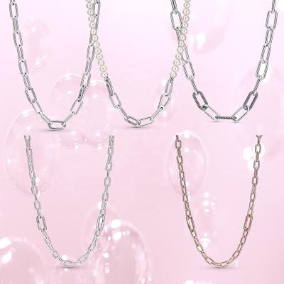 China FASHIONABLE wholesale jewelry S925 fine pan charm dora me chain necklace DIY charm me bead pendant necklace for sale