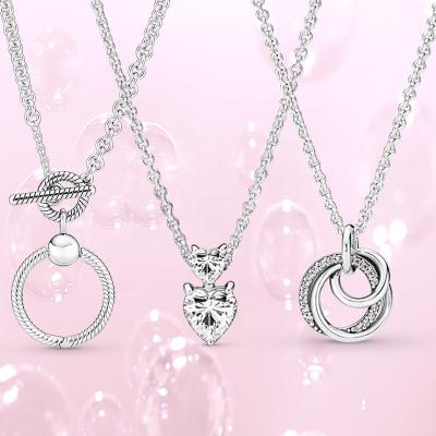 China 2022 New Mothers Day Heart Jewelry Fashionable Pure Silver Family Necklace Pendant Necklace for sale