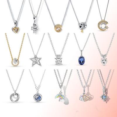 China FASHIONABLE Thailand Pendants Necklace Pandoraer High Quality 925 Jewelry Sterling Silver Star Gift Zircon 2022 New for sale