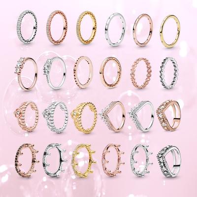 China Wholesale High Quality Simple Style Indigo Simple Design Jewelry Heart Princess Crown Ring Fairy Light Luminous Ring for sale