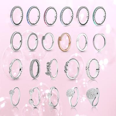 China Factory wholesale 100% original charm micro standard ring simple style jewelry 925 sterling silver luminous peach heart ring for sale