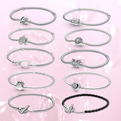 China 2022 New Mother's Day Jewelry Heart Bracelet Moments Infinity Knot Snake Chain Bracelet FASHIONABLE Wholesale Sterling Silver for sale