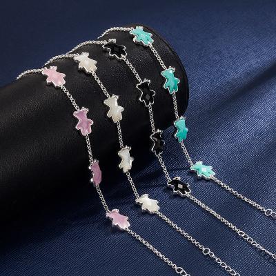 China Luxury 925 Sterling Silver Bracelet Bear Charm New Cute Hot Selling Fashion Ladies Bracelet Light for sale