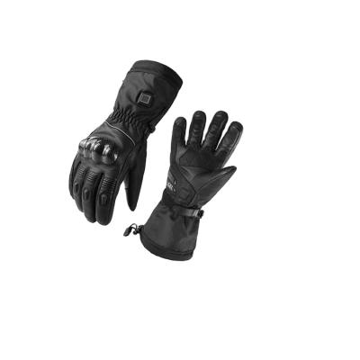 China Factory Direct Sale Windproof Safe Outdoor Sports Yellow PU Leather Heated Gloves for sale