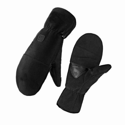 China Sun-protective Fabric Stable and Durable Stain Resistant Black Windproof Cotton Hiking Mittens for sale