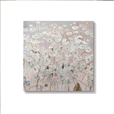 China Environmental Materials Simple Hand-painted Pink Flower Painting Modern Style Art Home Decoration Painting Hanging Gift for sale