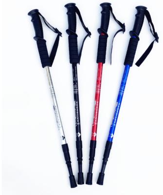 China Climb Snow Mountain Hiking Retractable Aluminum Telescopic Walking Stick Folding Trekking Pole for sale