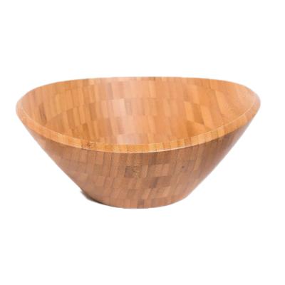 China Sustainable Natural Organic Bamboo Wooden Salad Bowl Serving Bowl For Fruits Or Salads Mixing Bowl-Plant for sale