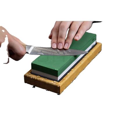 China Whetstone Set Knife Sharpening Stone Kit Professional Whetstone Sharpener Set 1000/6000 With Bamboo Base for sale