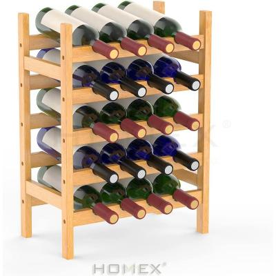 China Sturdy and Durable Art Decor Bamboo Wine Rack Storage Cabinet Wine Shelf, Wine Racks Countertop for Pantry for sale