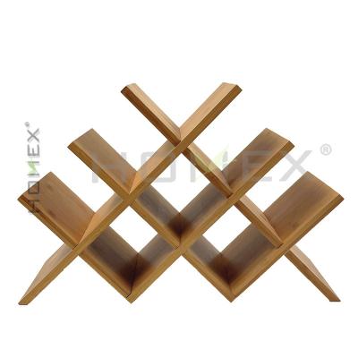 China Sustainable 8 Bottle Table Top Wooden Wine Bottle Rack , Bamboo Wine Bottle Rack , Small Wine Racks Counter for sale