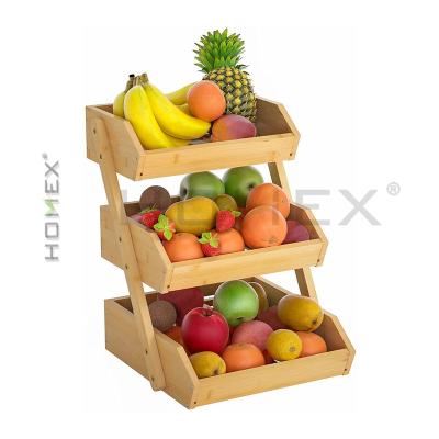 China Viable kitchen vegetable storage baskets, fruit and vegetable storage rack, bamboo fruit basket for sale