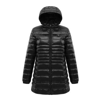 China New design 2022 viable high quality winter super light heated clothing women's style along heating down jacket jumper for sale