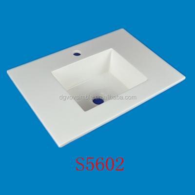 China Without Faucet Customized Cultured Project Marble Basin, Engineer Stone Project Vanity Top for sale