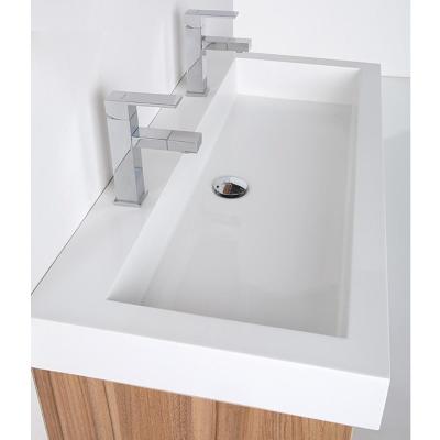 China Customized Small Size Single Bathroom Basin Cabinet Acrylic Solid Outdoor Sink for sale