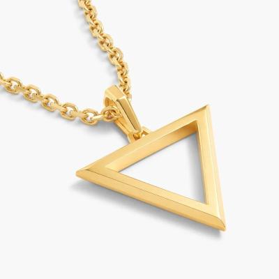 China 18k Gold TRENDY Triangle Stainless Steel Jewelry Customs Fine Customs Design New Arrival Fashion Pendant Necklace For Women Girls for sale