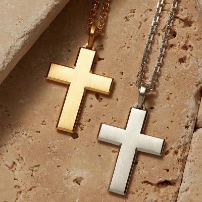 China Simple Design TRENDY Vintage Mosaic Jesus Cross Pendant Necklace For Men Women Women Gift Gothic Jewelry for sale