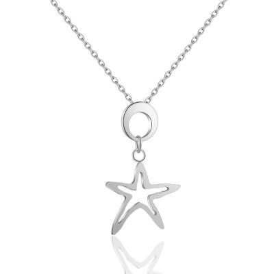 China Hot Selling Hiphop Pattern Silver Irregular Cute Star Dangle Stainless Steel For Women Men Girlfriend Gift Necklaces Dangle Link Chain for sale