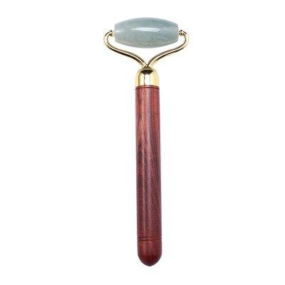 China Jade Massage Scraping Roller With Portable Facial Natural Sandalwood Handle Effective Massage Roller Tool Household for sale