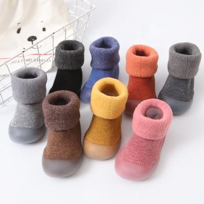 China Wholesale Breathable Winter Baby Floor Anti-skid Soft Rubber Bottom Shoe Booties Thick Warm Children Toddler Socks For Kids for sale