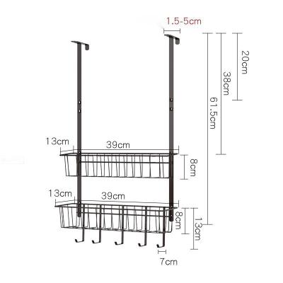 China 5 Workable Hooks With 2 Baskets Storage Rack For Coats Shelf Organizer Over The Door Hook for sale