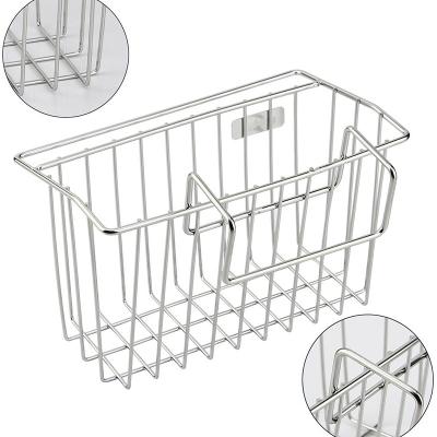 China Sustainable Sink Cart Organizer Kitchen Stainless Steel Sponge Rack Silver Rack for sale